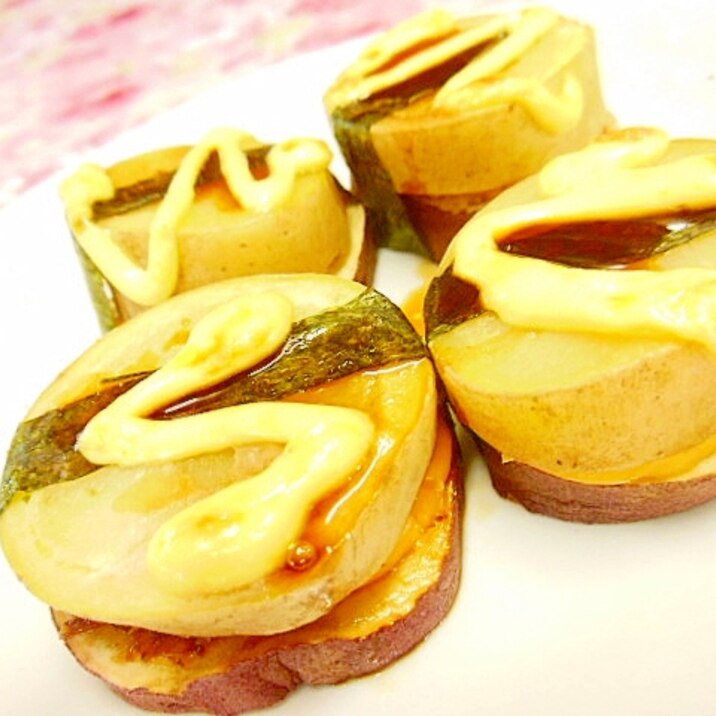 ❤馬鈴薯と薩摩芋とチェダー＆おかかのサンド焼き❤